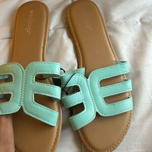 West Loop Women's Aqua Slide Sandals